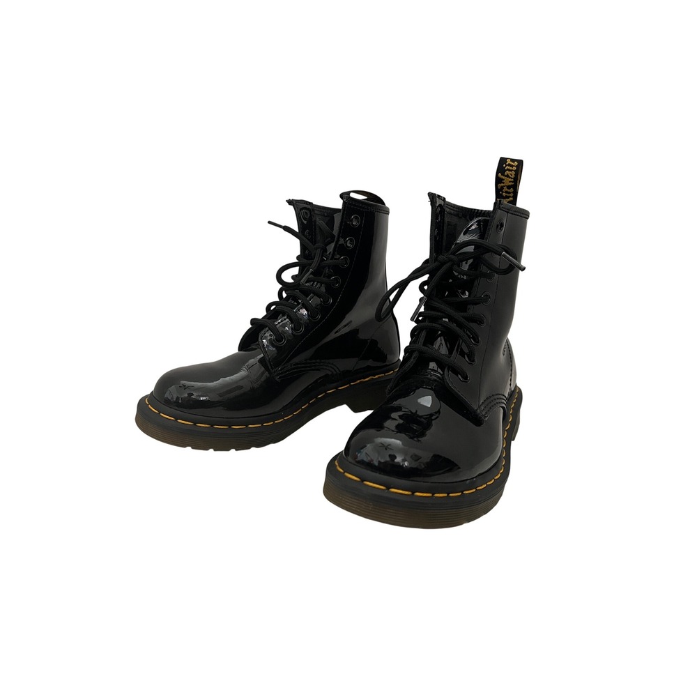 Dr. Martens 1460 W Black Patent Leather 8-Eye Combat Boots Size 6 US L